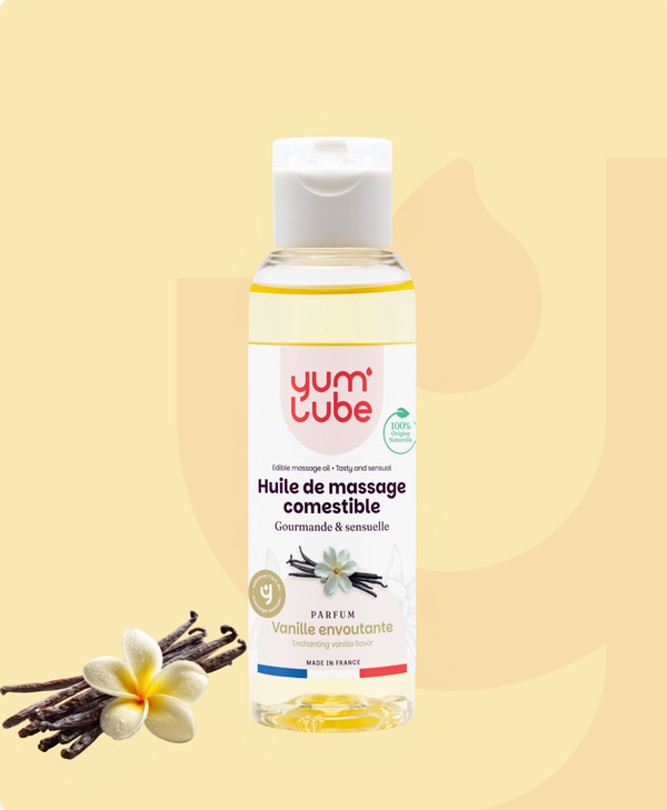 Huile de massage comestible Yum'Lube Vanille, flacon de 100 ml